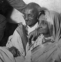 image of Gandhi and his wife