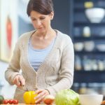 busy mom preparing healthy foods