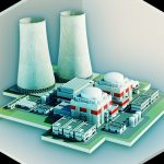 modelo tridimensional de una central nuclear