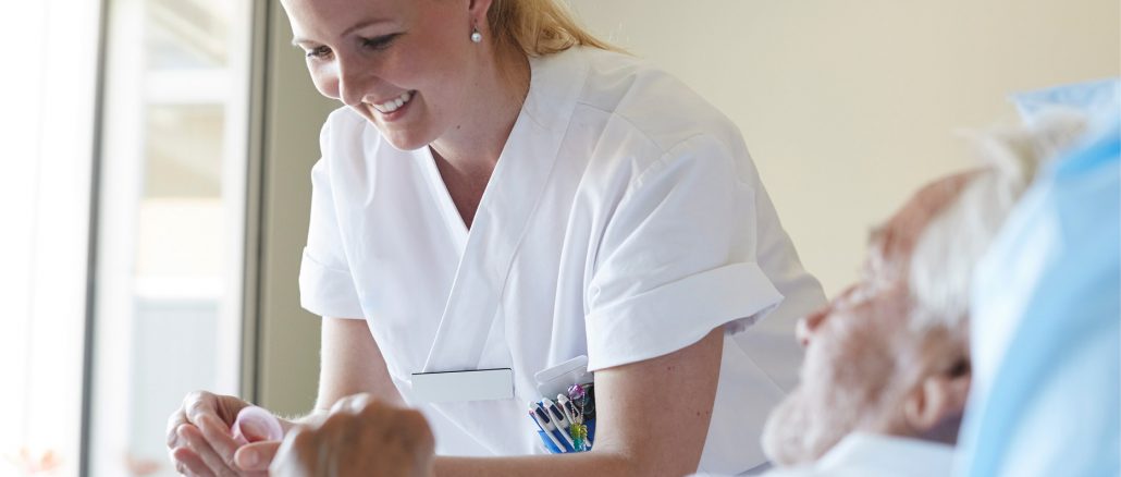 nurse in white scrubs