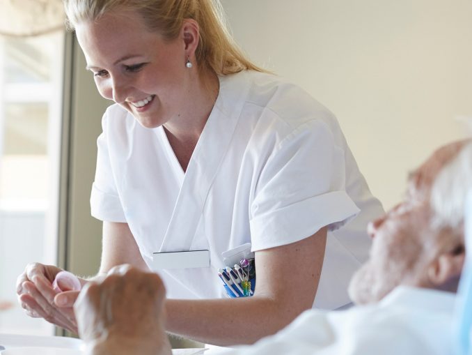 nurse in white scrubs