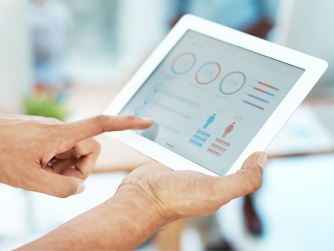 tablet showing patient data, nursing informatics