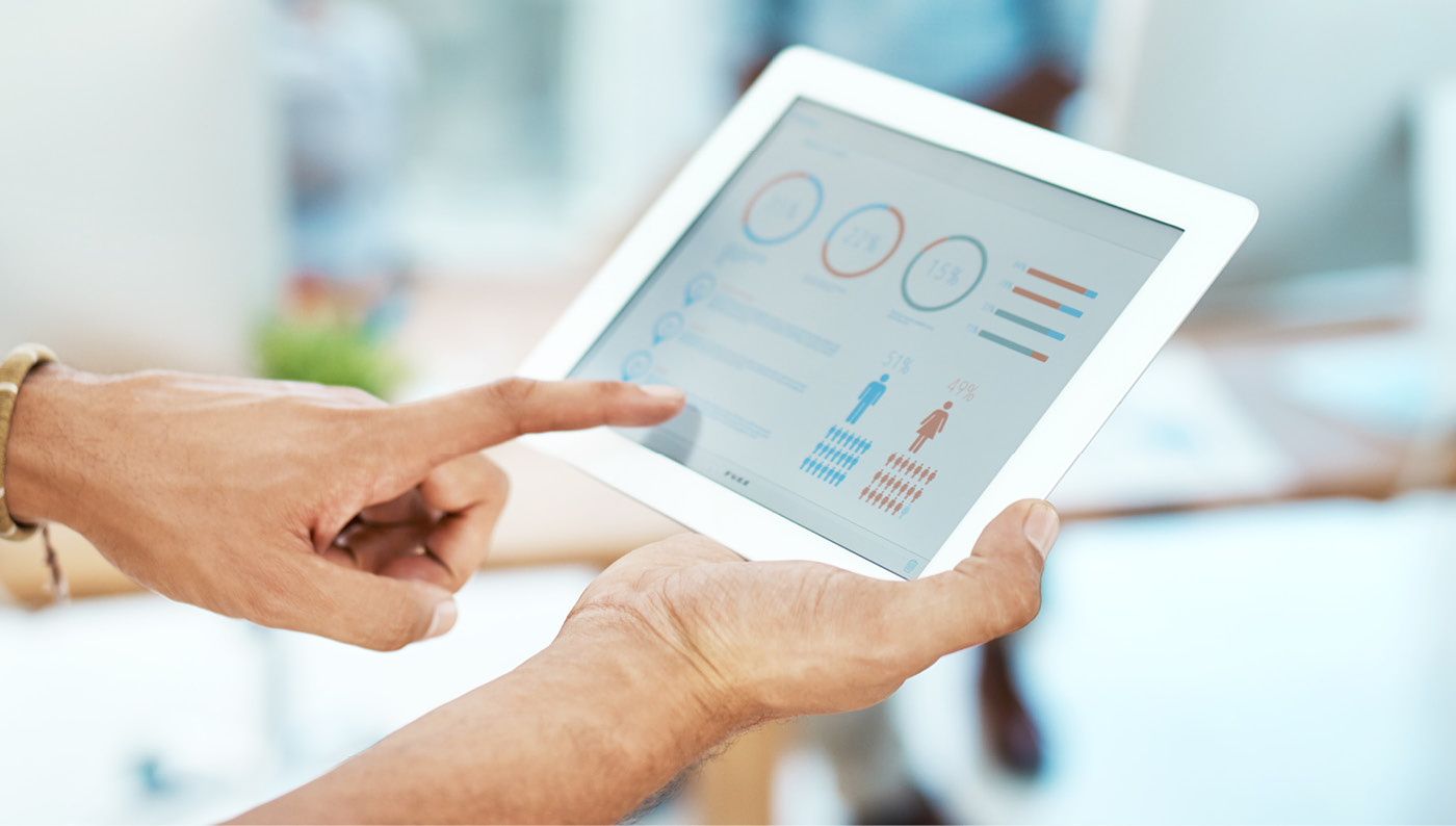 tablet showing patient data, nursing informatics