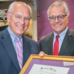 President James N. Baldwin awarding an honorary degree to Rep. Paul D. Tonko