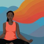 Ilustración de una mujer meditando