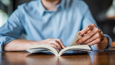 Man reading a book