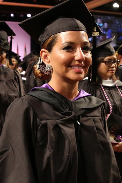 Graduates at commencement