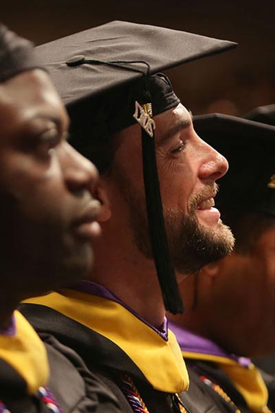 Graduates at commencement