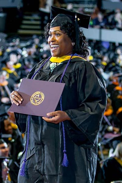 Graduates at commencement