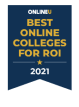 best online college ROI badge 