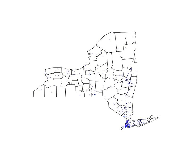Graduates in New York Map