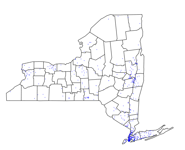 Graduates in New York Map