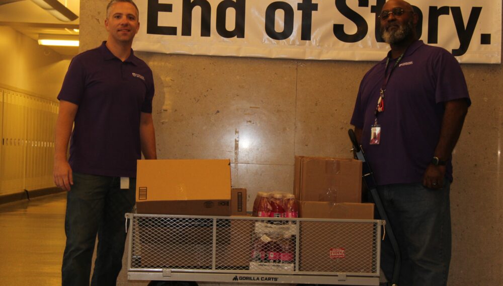 Excelsior staff drop off snacks for high school students to combat food insecurity