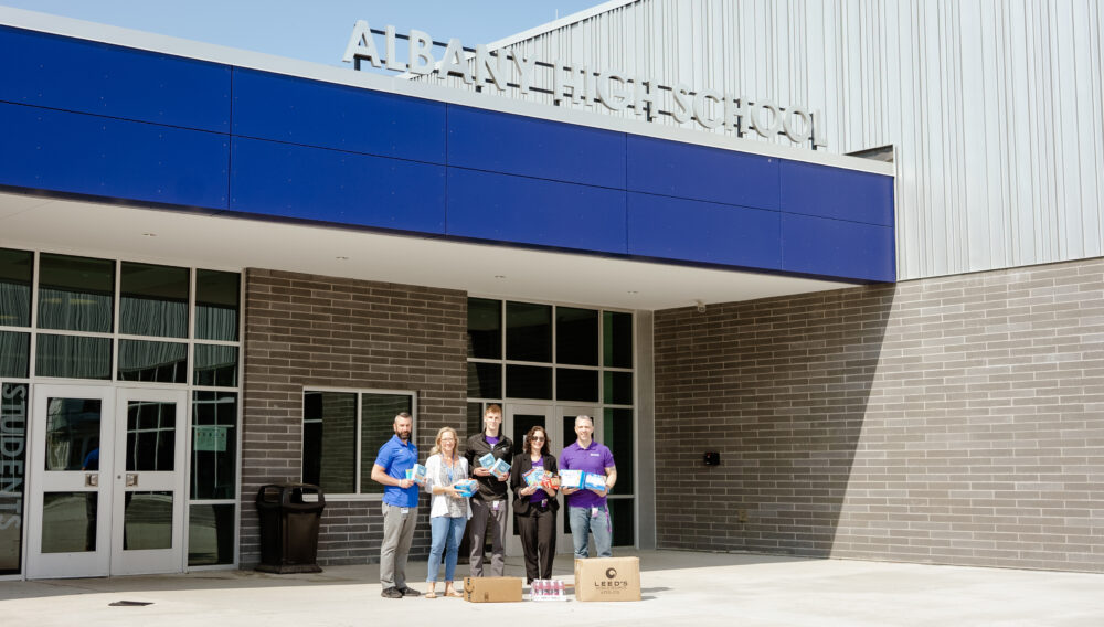 Excelsior and Albany High Faculty and Staff outside of Albany High.