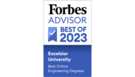 Forbes Advisor badge for 2023 Best Online Engineering Degree Program designation