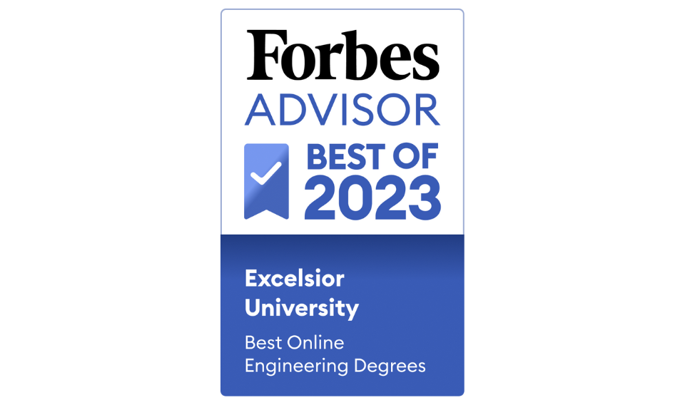 Forbes Advisor badge for 2023 Best Online Engineering Degree Program designation