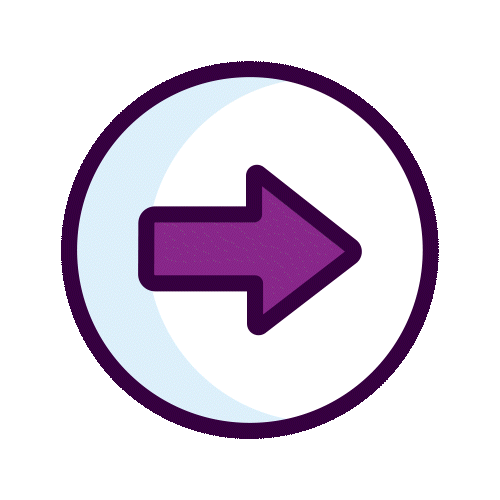 animated icon of an arrow pointing towards text