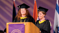 Commencement speakers Ana Maria Tapia de Mitchell and Kate Butler