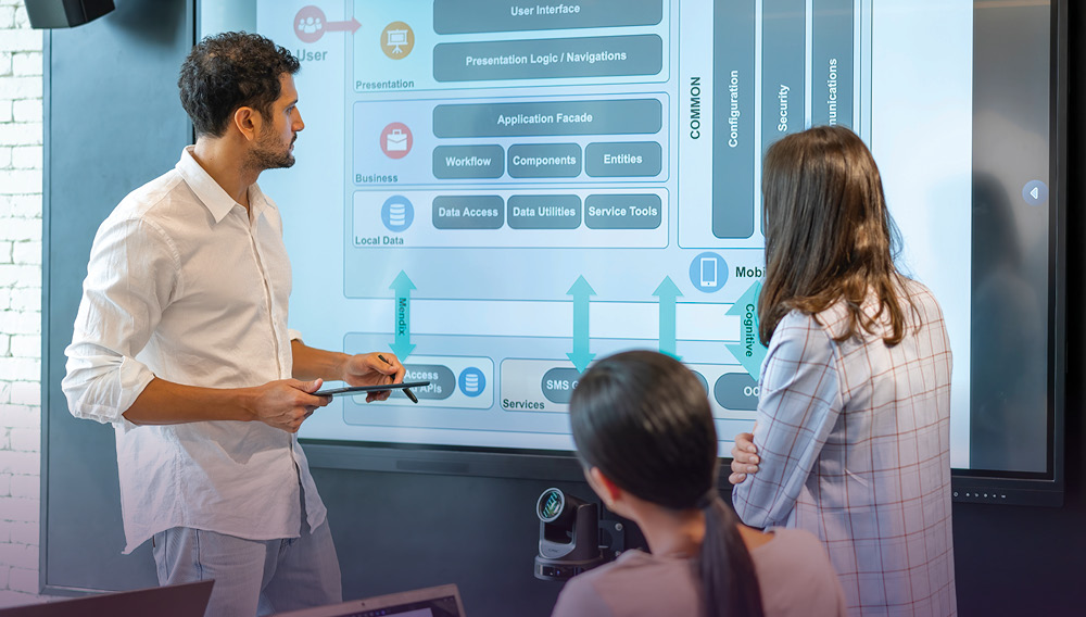 IT Executives giving a presentation