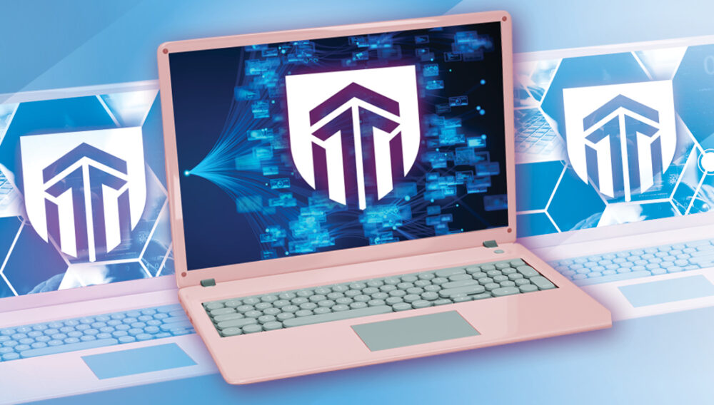 Excelsior University logo on a laptop screen