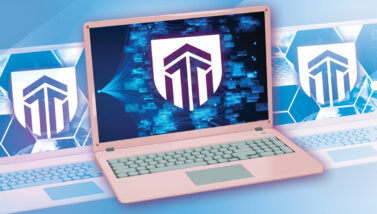 Excelsior University logo on a laptop screen