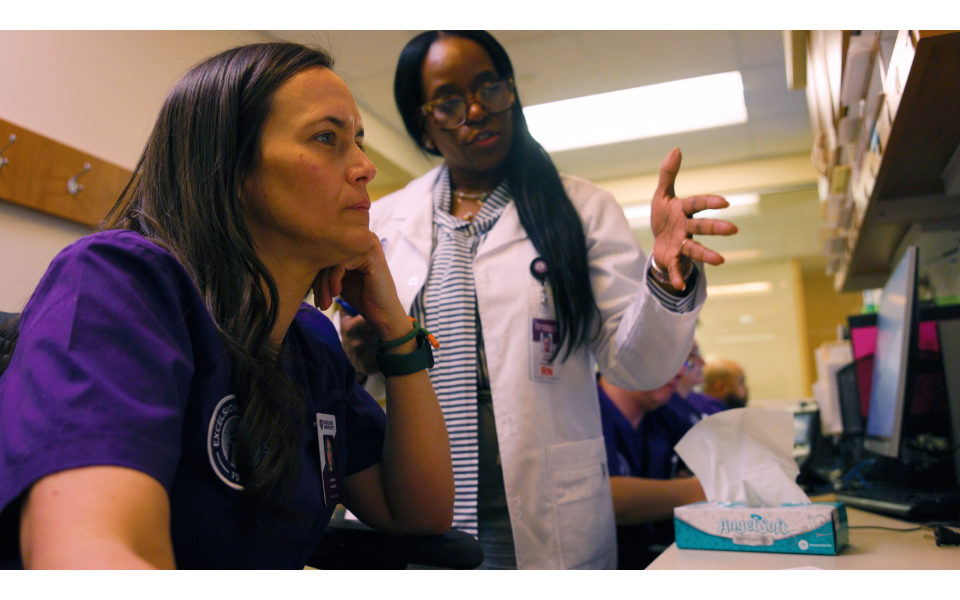 Excelsior nursing students discuss clinical work