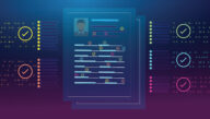 Graphic representation of an ATS scanning for keywords on a resume