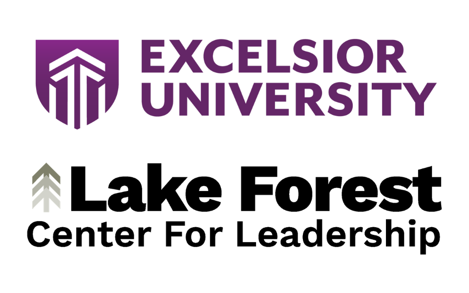 Excelsior University and Lake Forest Center for Leadership logos