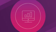 Computer graphic image on purple background.
