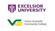 Logos for Excelsior University and Vance-Granville Community College