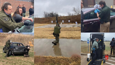 Montaje fotográfico de agentes de policía en Fletcher, Oklahoma