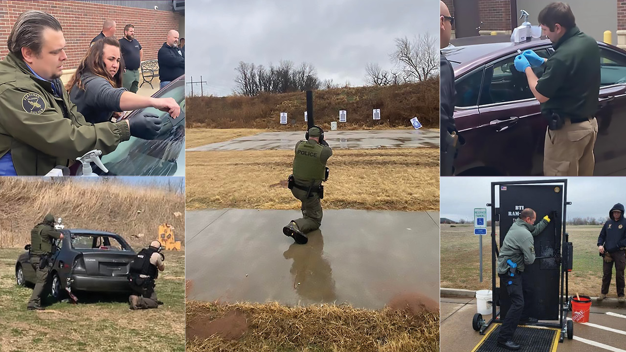 Montaje fotográfico de agentes de policía en Fletcher, Oklahoma